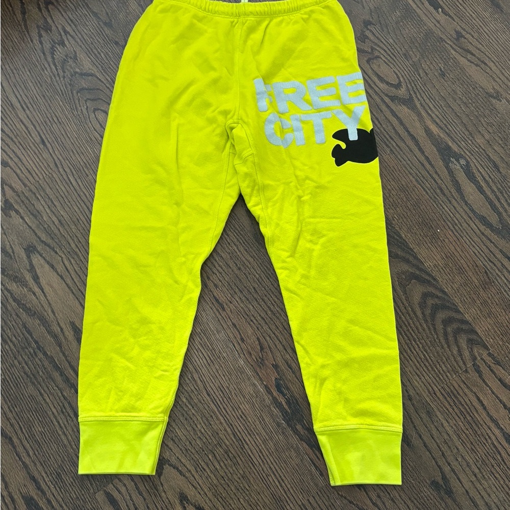 Freecity Bright Yellow Kids Joggers